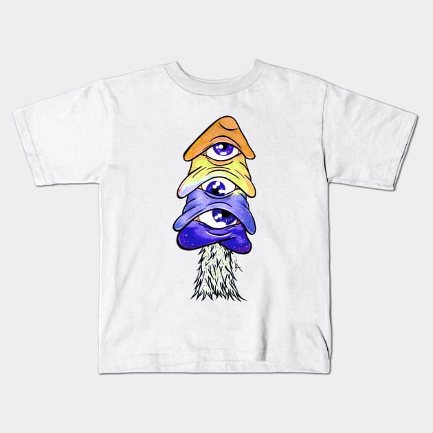 Third eye mushroom Kids T-Shirt by Lisastle